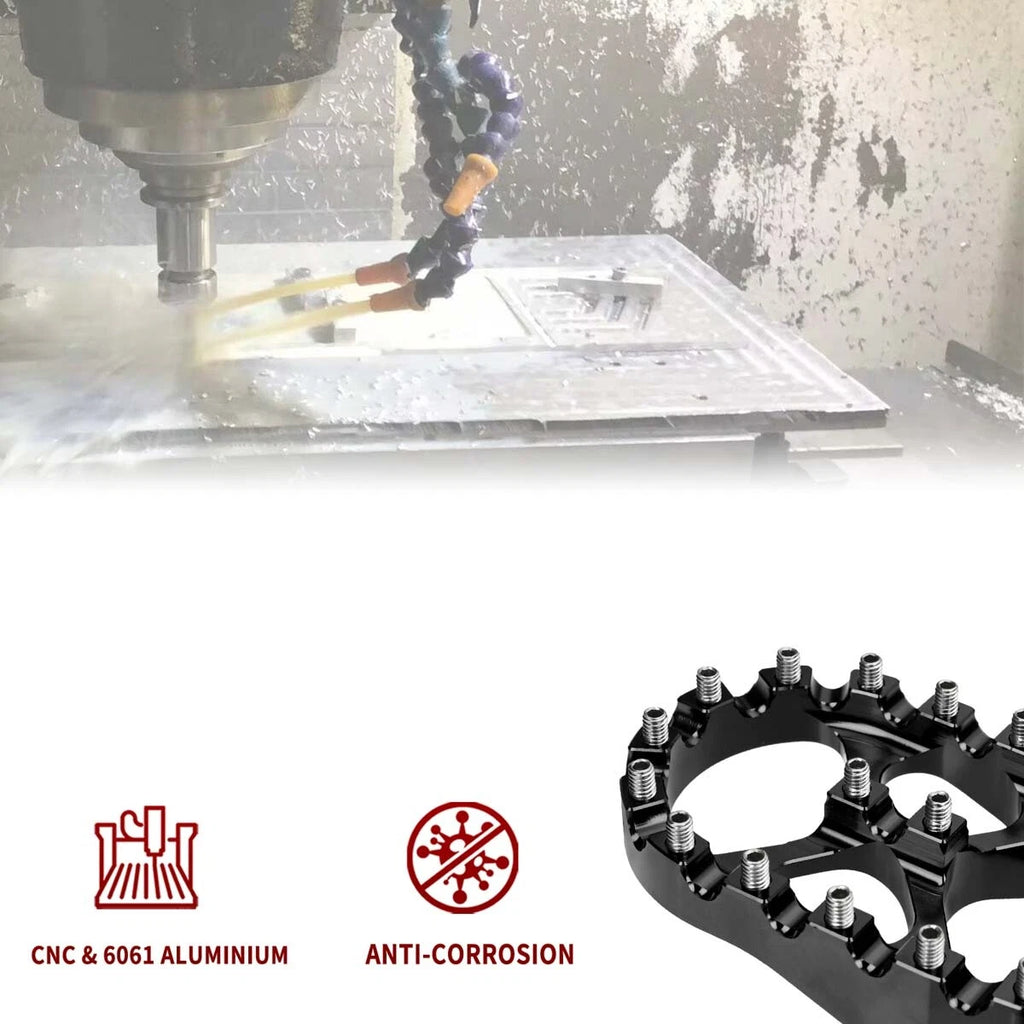 Black Wide Fat Footpegs Foot Pegs For Surron Sur-Ron Light Bee X For Segway X160