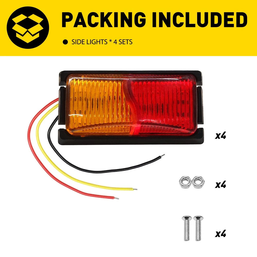 4-20x LED Clearance Light Side Marker Lamps RED AMBER Trailer Truck Caravan NEWA