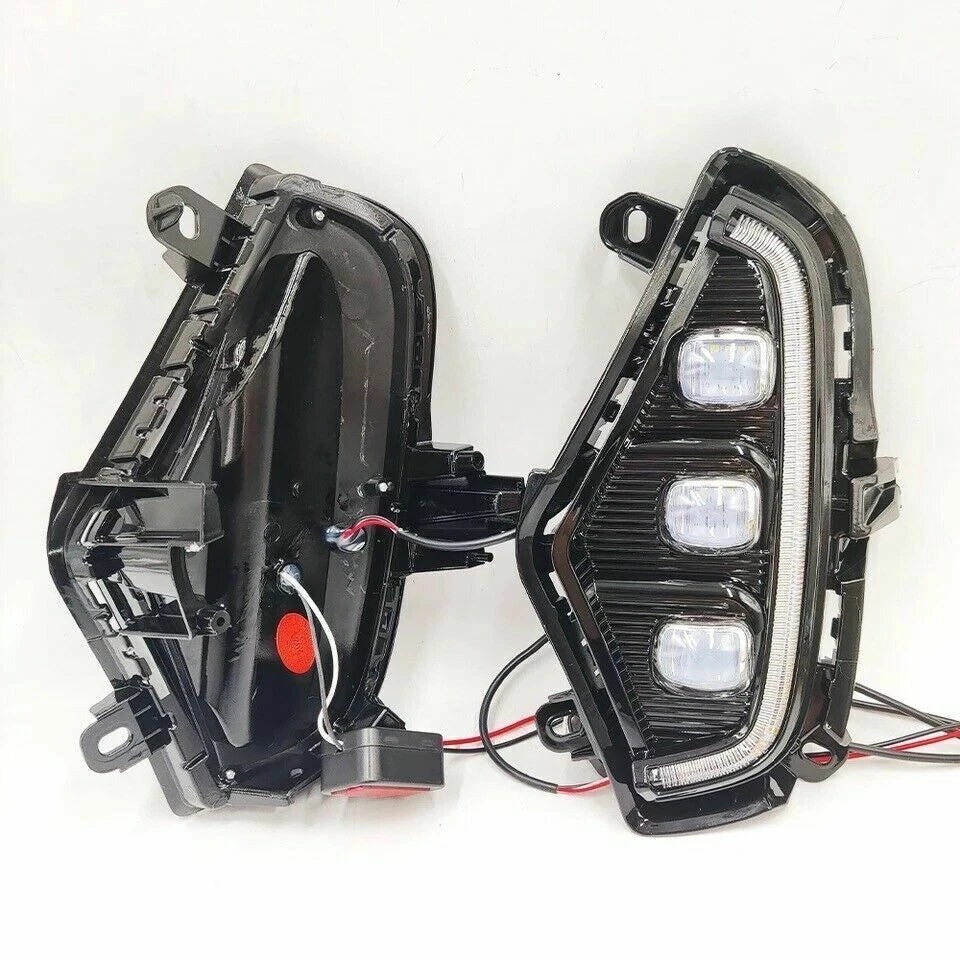 LED Day Running Light Fog Lamp For Toyota for RAV4 2019-21 W/ Amber Turn Signal