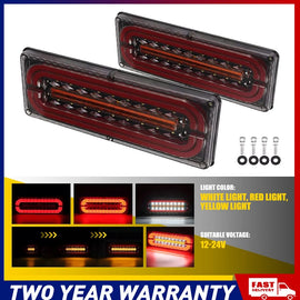 2X LED Tail Lights Sequential Flowing Trailer Ute Caravan Truck Stop 10-30V AU