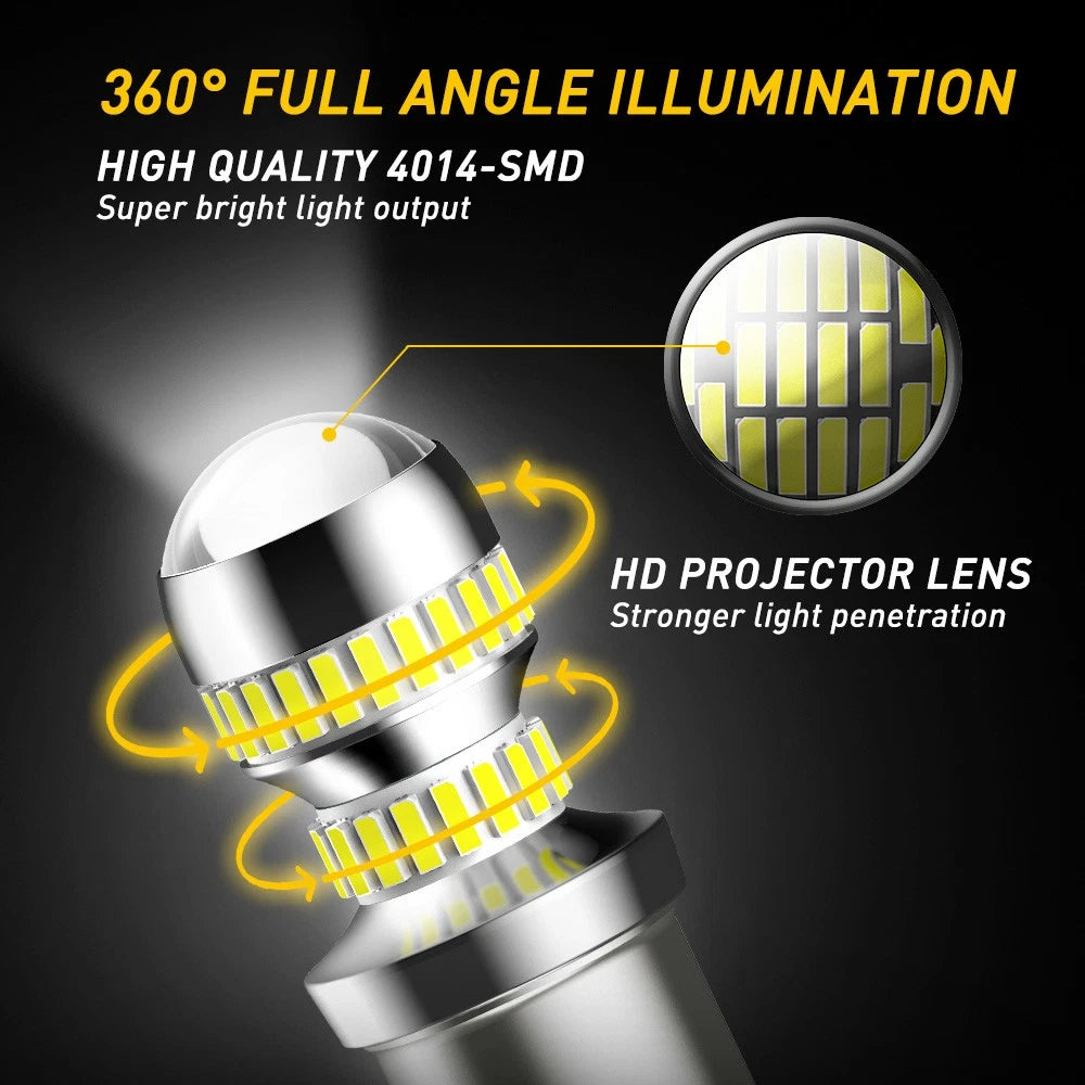 2X BA15S 1156 REVERSE CAR GLOBE LED BRAKE TURN STOP TAIL LIGHT BULB WHITE A