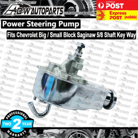 Power Steering Pump Chromed for Chevrolet SB BB Saginaw 5/8 Shaft Key Way