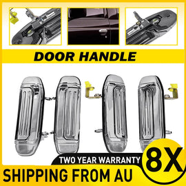 8x CLIP CHROME Front Rear Left Right Outer Door Handle for Mitsubishi Pajero NH