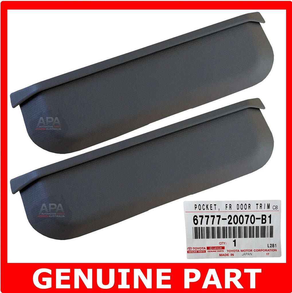 GENUINE Toyota LandCruiser 70 75 78 79 Series Front Door Trim Map Pocket Grey x2