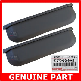 GENUINE Toyota LandCruiser 70 75 78 79 Series Front Door Trim Map Pocket Grey x2