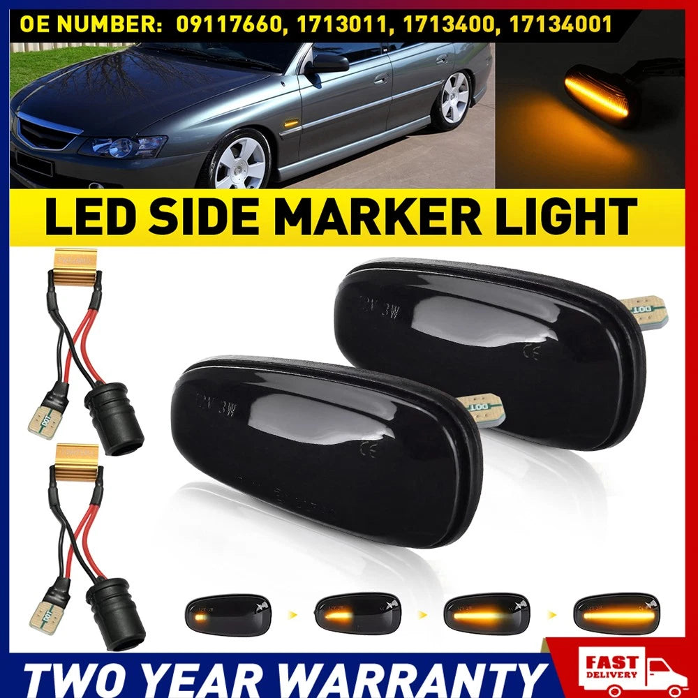 2X Dynamic Sequential LED Side Indicator Light For Holden Commodore VY VZ AUS A