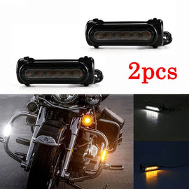 2X Motorcycle 1.25'' Highway Bar Switchback Turn Signal Light For Harley Victory