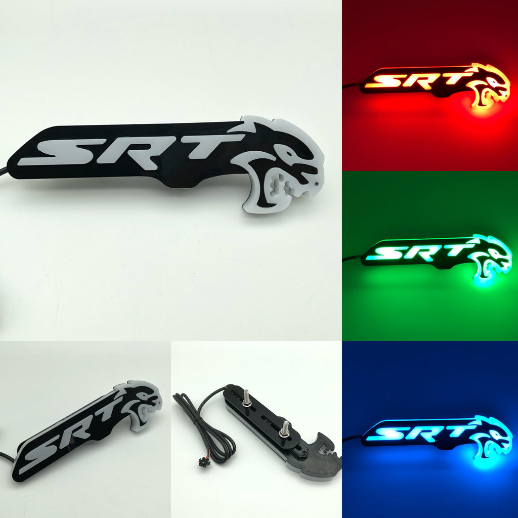 SRT Hellcat LED Logo – Multicolor RGB Illuminated Badge with Color Chasing LEDs,&  Multiple Color-Chasing Effects-0